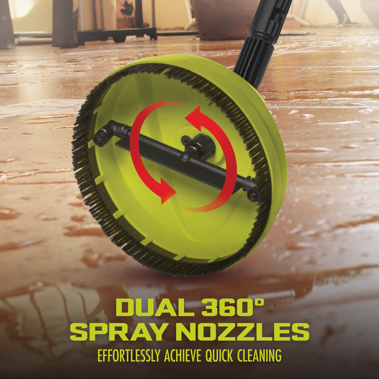Dual spray nozzles included in SPX-PCA10 pressure washer brush attachment