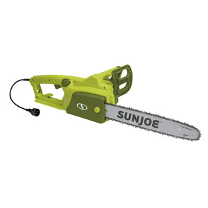 Side view of the Sun Joe 14-amp 16-inch Electric Chain Saw.