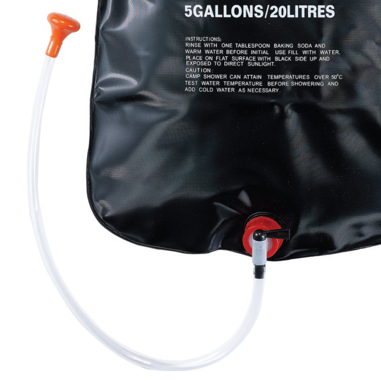 Close-up of the flexible hose with shower head.