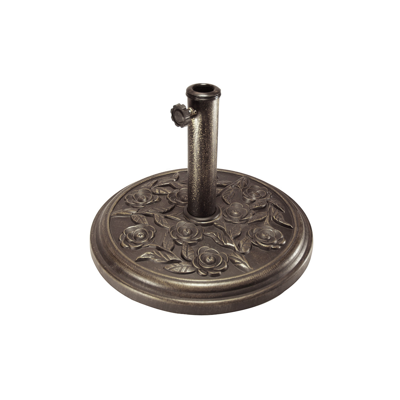 Bliss Outdoors 18-inch Patio Décor Umbrella Base with Rose Design.