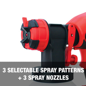 3 selectable spray pattern and 3 spray nozzles.