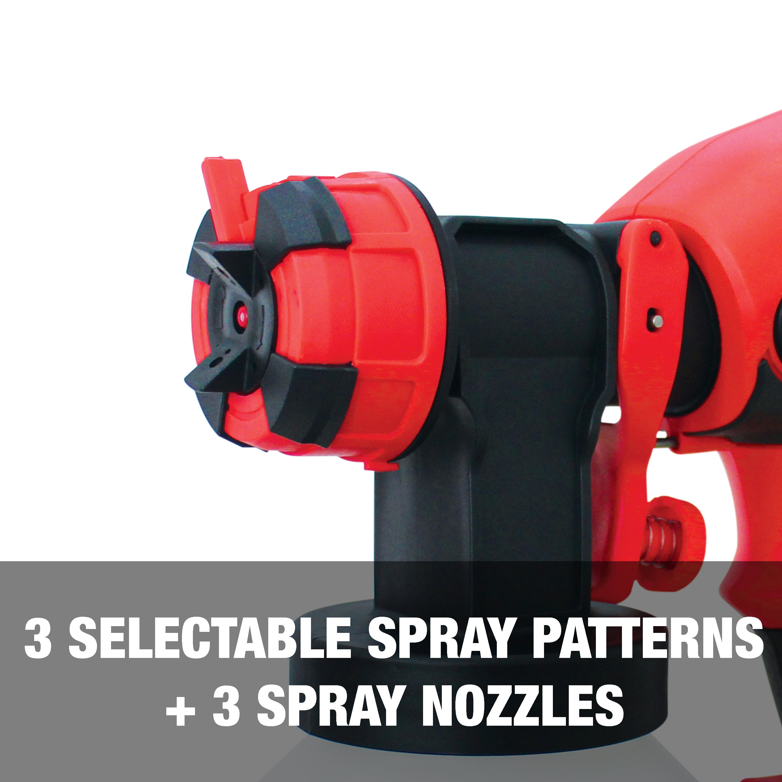 3 selectable spray pattern and 3 spray nozzles.