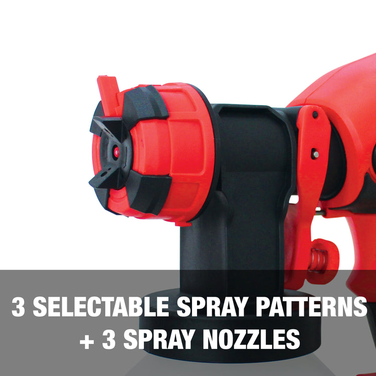 3 selectable spray pattern and 3 spray nozzles.