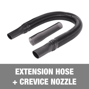 Extension hose and crevice nozzle.
