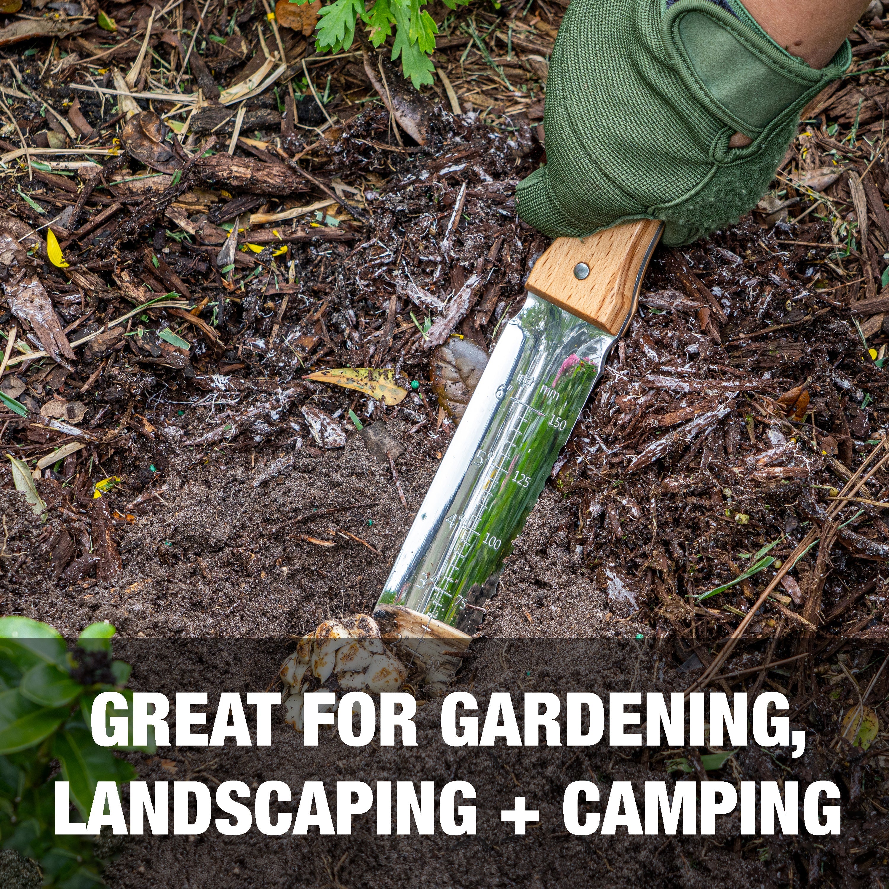 Great for gardening, landscaping, and camping.